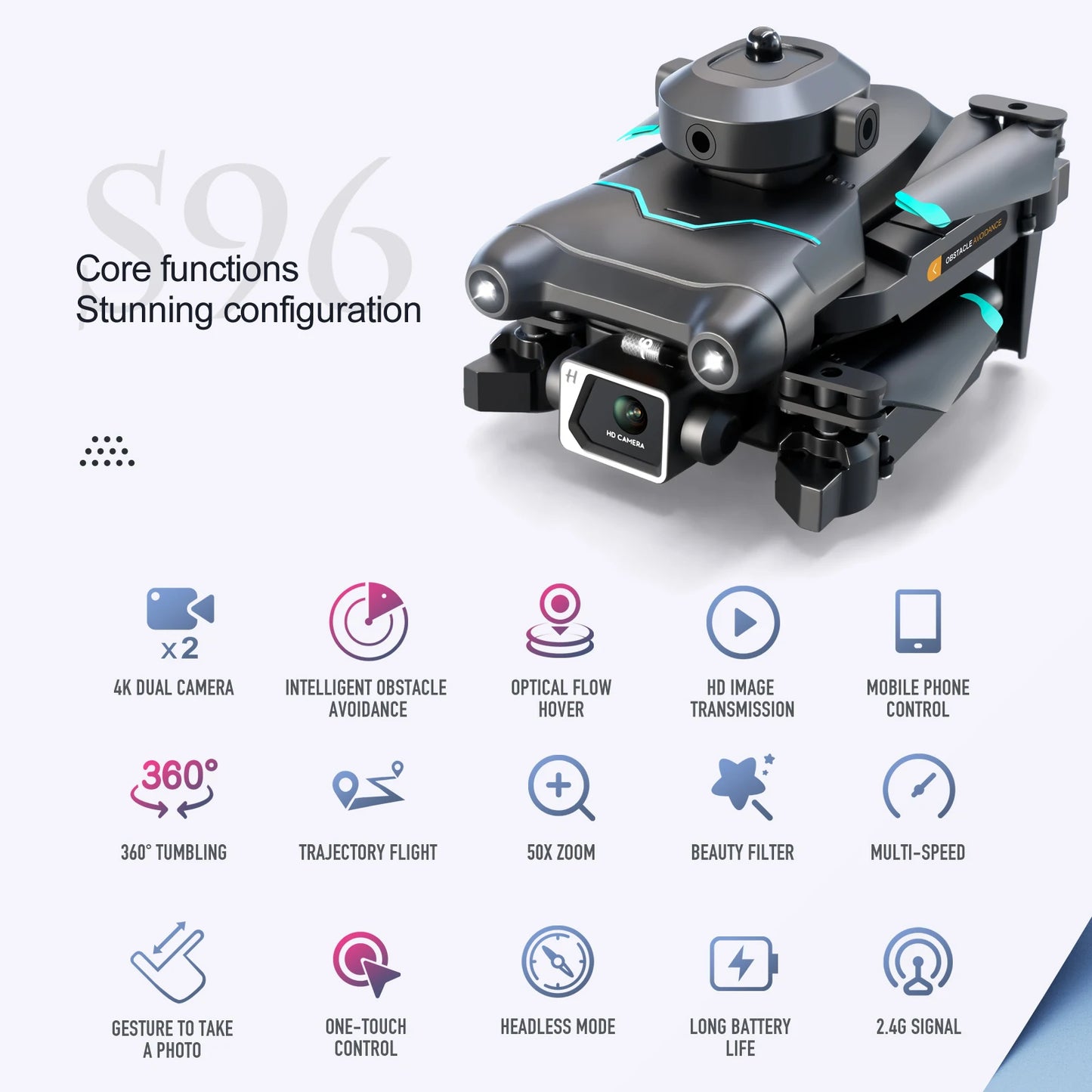 Obstacle Avoidance Dual Camera RC Quadcopter