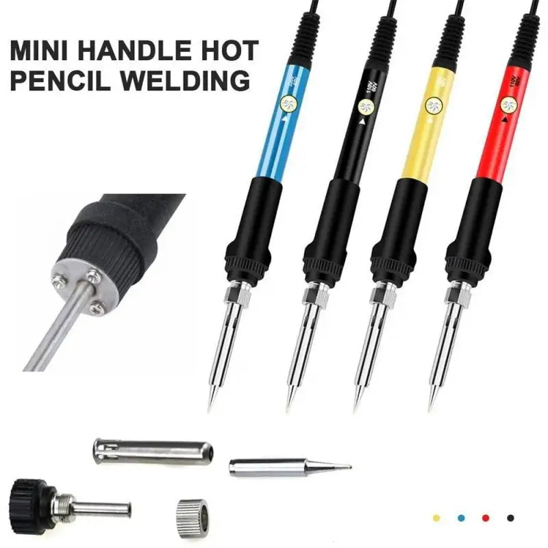 60W Electric Soldering Iron Adjustable Temperature Replaceable Soldering Iron Head Soldering Iron Pen Welding Equipment Tools