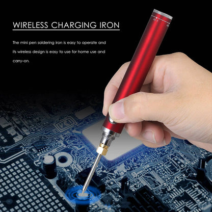 5V 8W Wireless Charging Welding Tool Soldering Iron Mini Portable Battery Soldering Black Red Blue Sliver 4*15*25CM